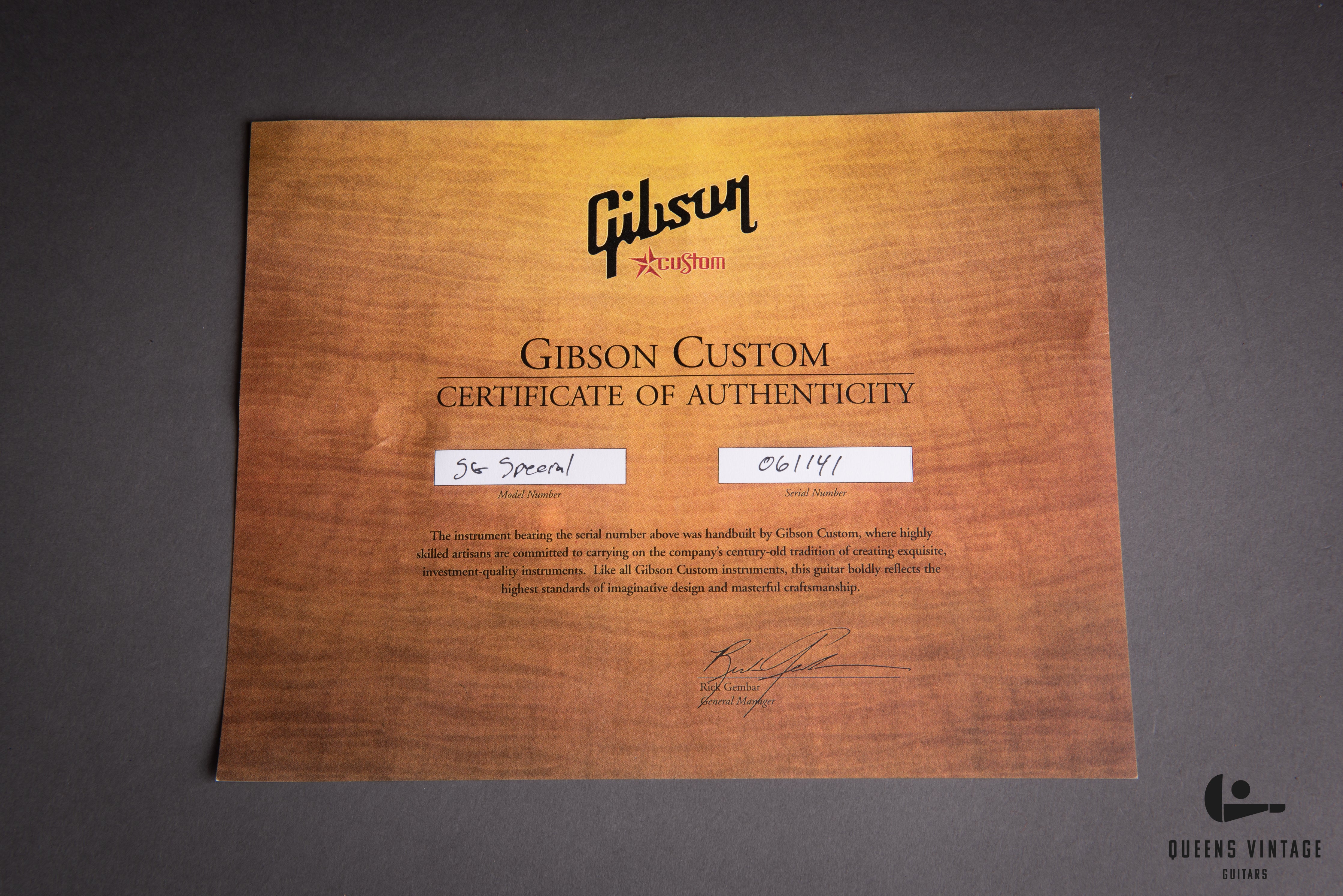 2006 Gibson SG Special Custom Shop Electric Guitar